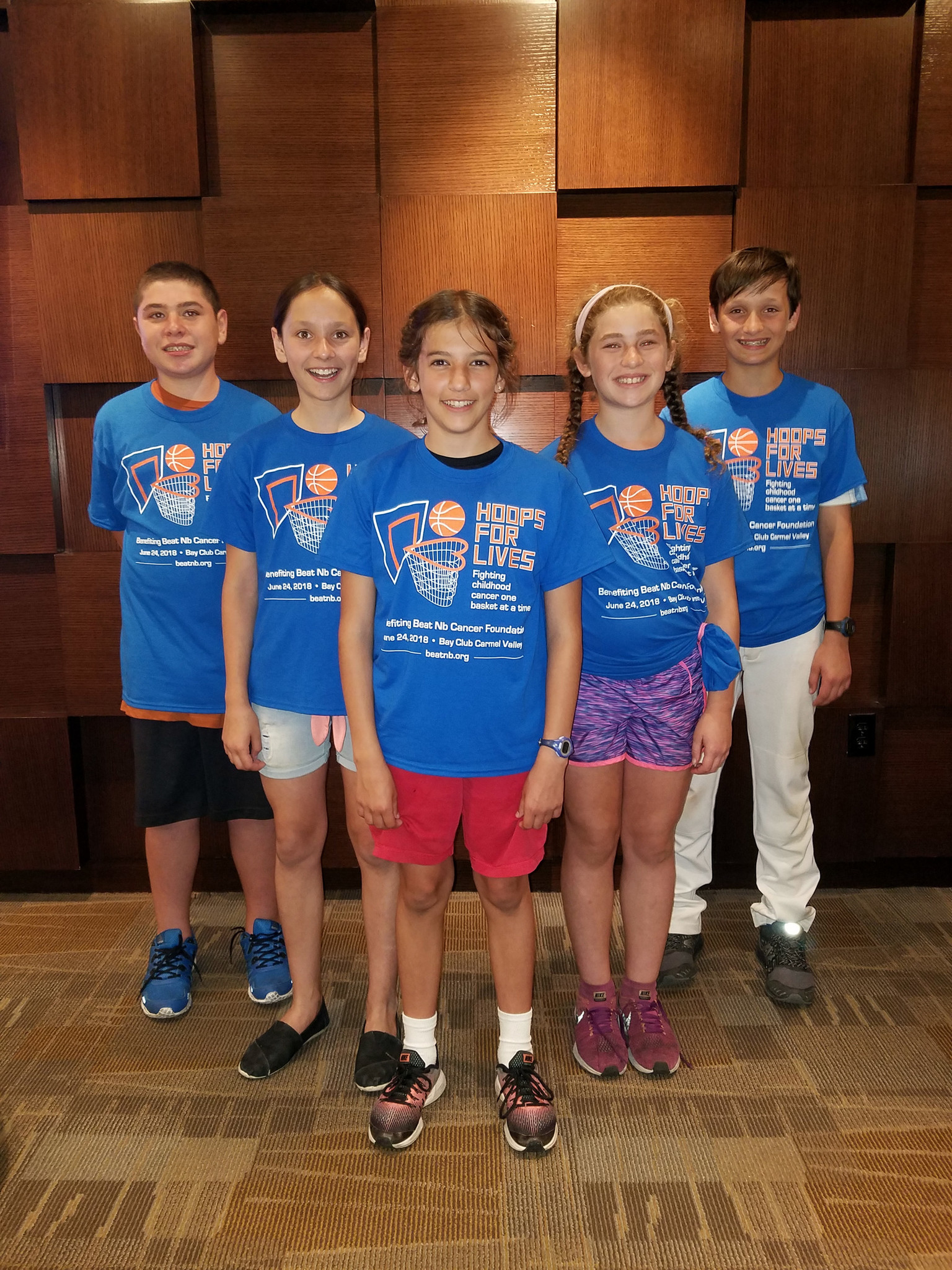 Kids helping fight kids' cancer: (L to R) Zachary Robinson, Reese Reckles, Julia Maurer, Ellery Robinson, Spencer Reckles